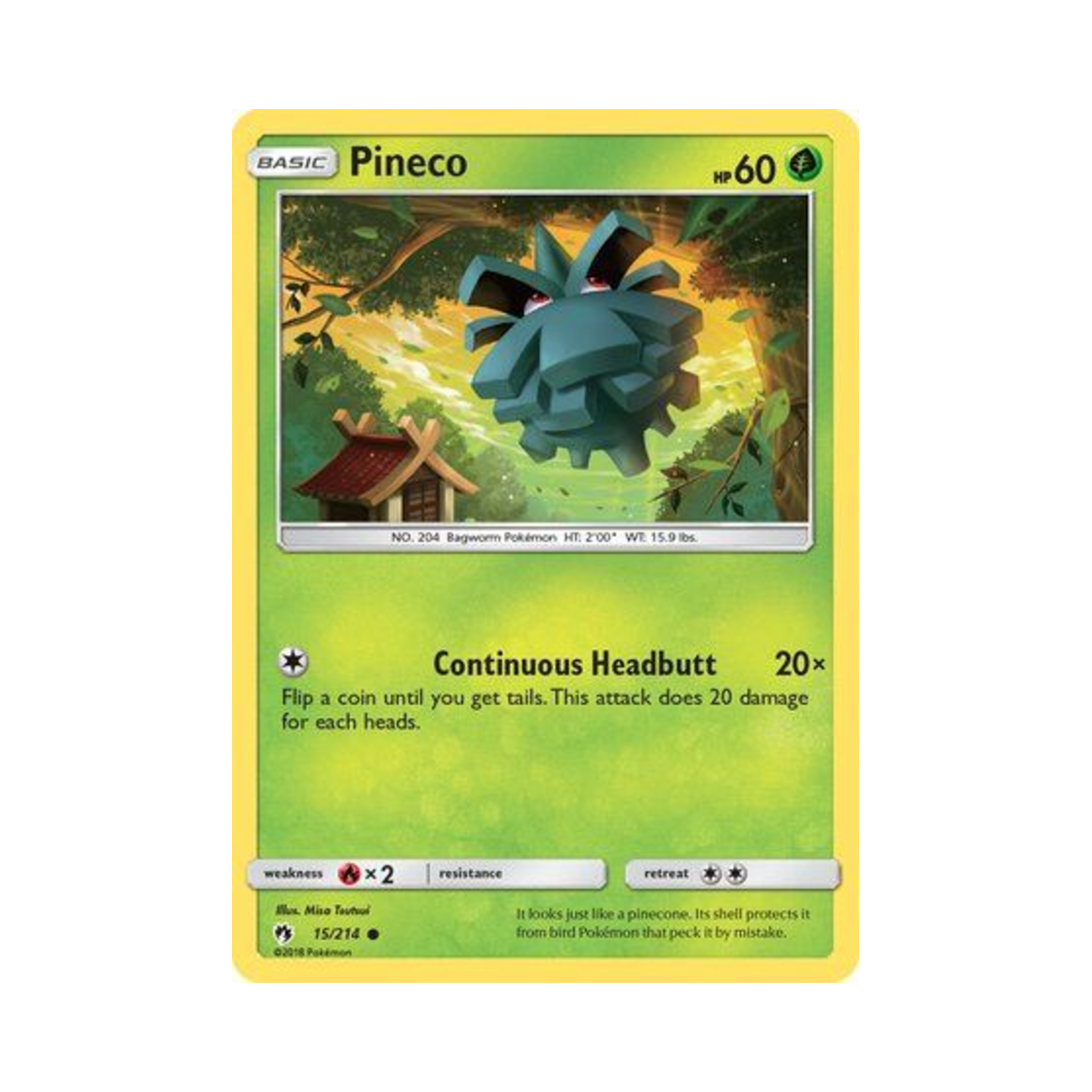 포켓몬 TCG 피콘 C 로스트 썬더 (영문판)(Pokemon TCG Pineco C Lost Thunder (English Ver.)) - 1