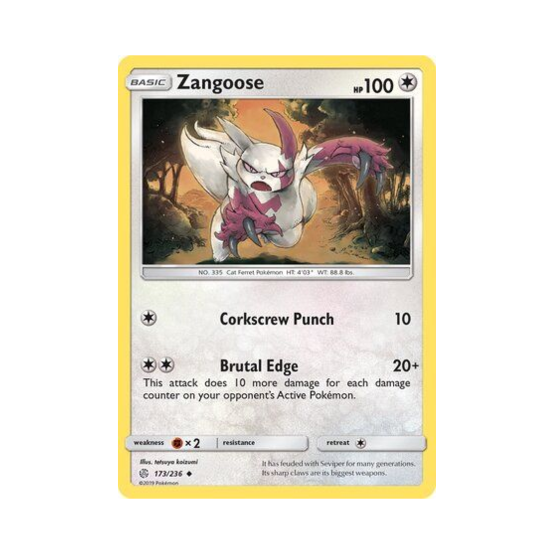 포켓몬 TCG 쟝고 U 코스믹 이클립스 (영문판)(Pokemon TCG Zangoose U Cosmic Eclipse (English Ver.)) - 1