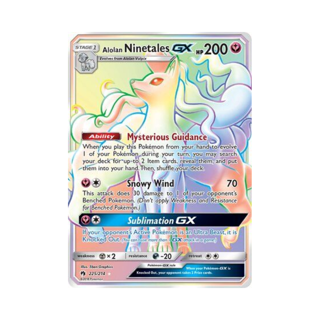포켓몬 TCG 알로라 나인테일 GX RR 로스트 썬더 (영문판)(Pokemon TCG Alolan Ninetales GX RR Lost Thunder (English Ver.)) - 1