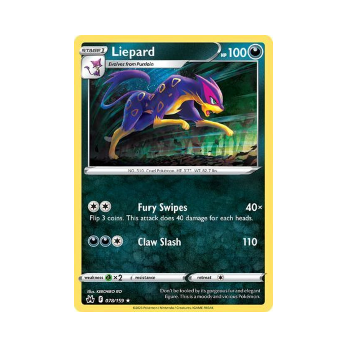포켓몬 TCG 레파르다스 R 크라운 제니스 (영문판)(Pokemon TCG Liepard R Crown Zenith (English Ver.))
