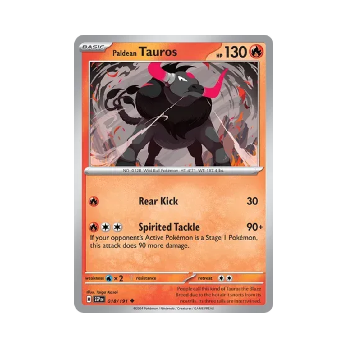 포켓몬 TCG 팔데아 켄타로스 U 서징 스파크 (영문판)(Pokemon TCG Paldean Tauros U Surging Sparks (English Ver.)) - 1