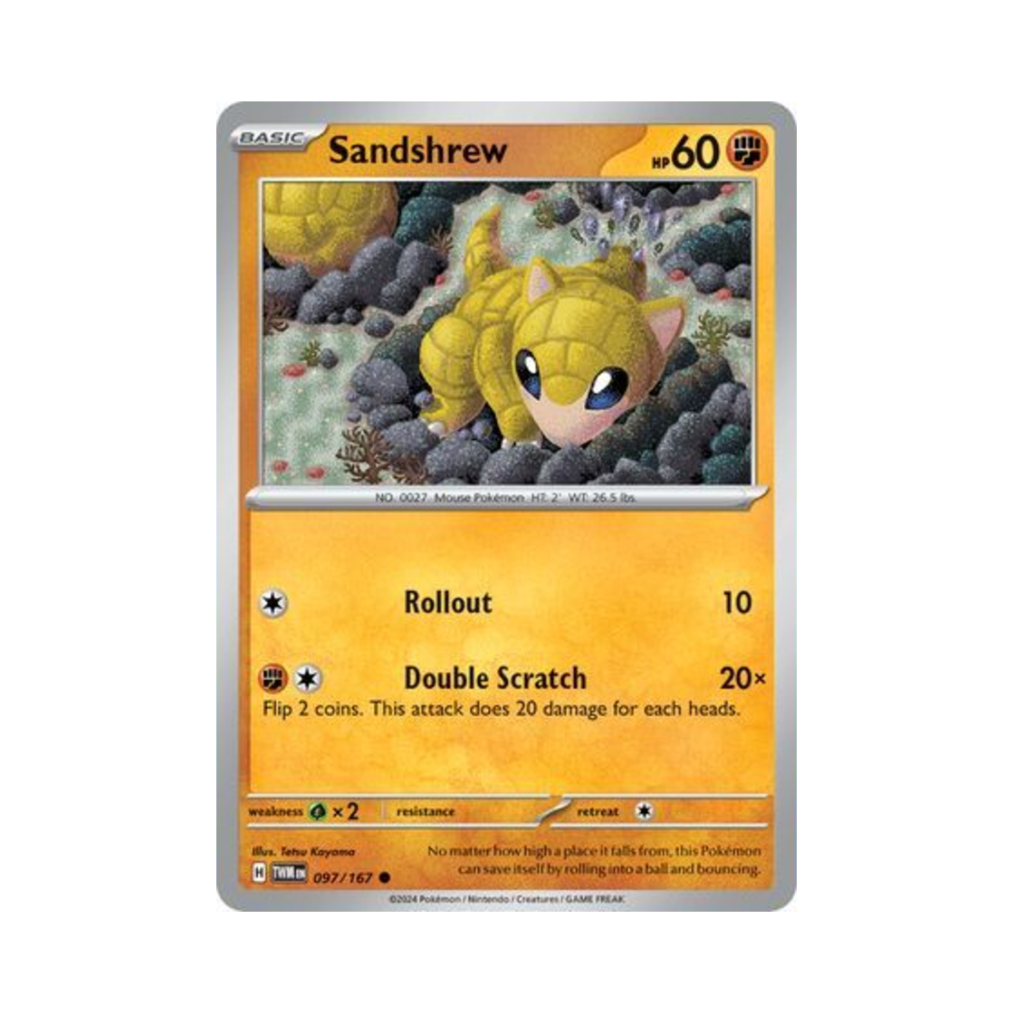 포켓몬 TCG 모래두지 C 트와일라잇 마스커레이드 (영문판)(Pokemon TCG Sandshrew C Twilight Masquerade (English Ver.)) - 1