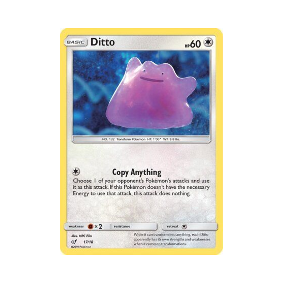 포켓몬 TCG 메타몽 RU 명탐정 피카츄 (영문판)(Pokemon TCG Ditto RU Detective Pikachu (English Ver.))