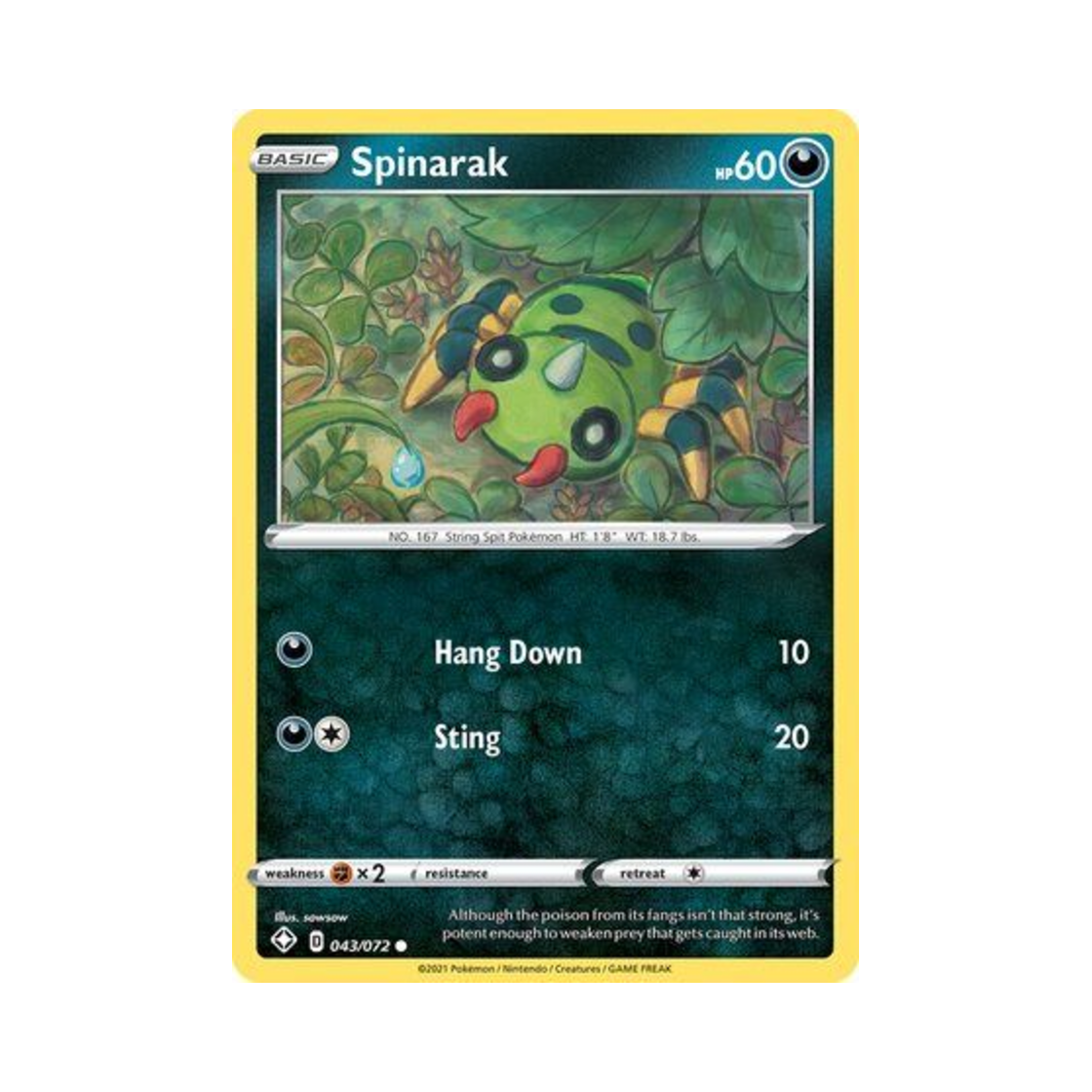 포켓몬 TCG 페이검 C 샤이닝 페이츠 (영문판)(Pokemon TCG Spinarak C Shining Fates (English Ver.)) - 1
