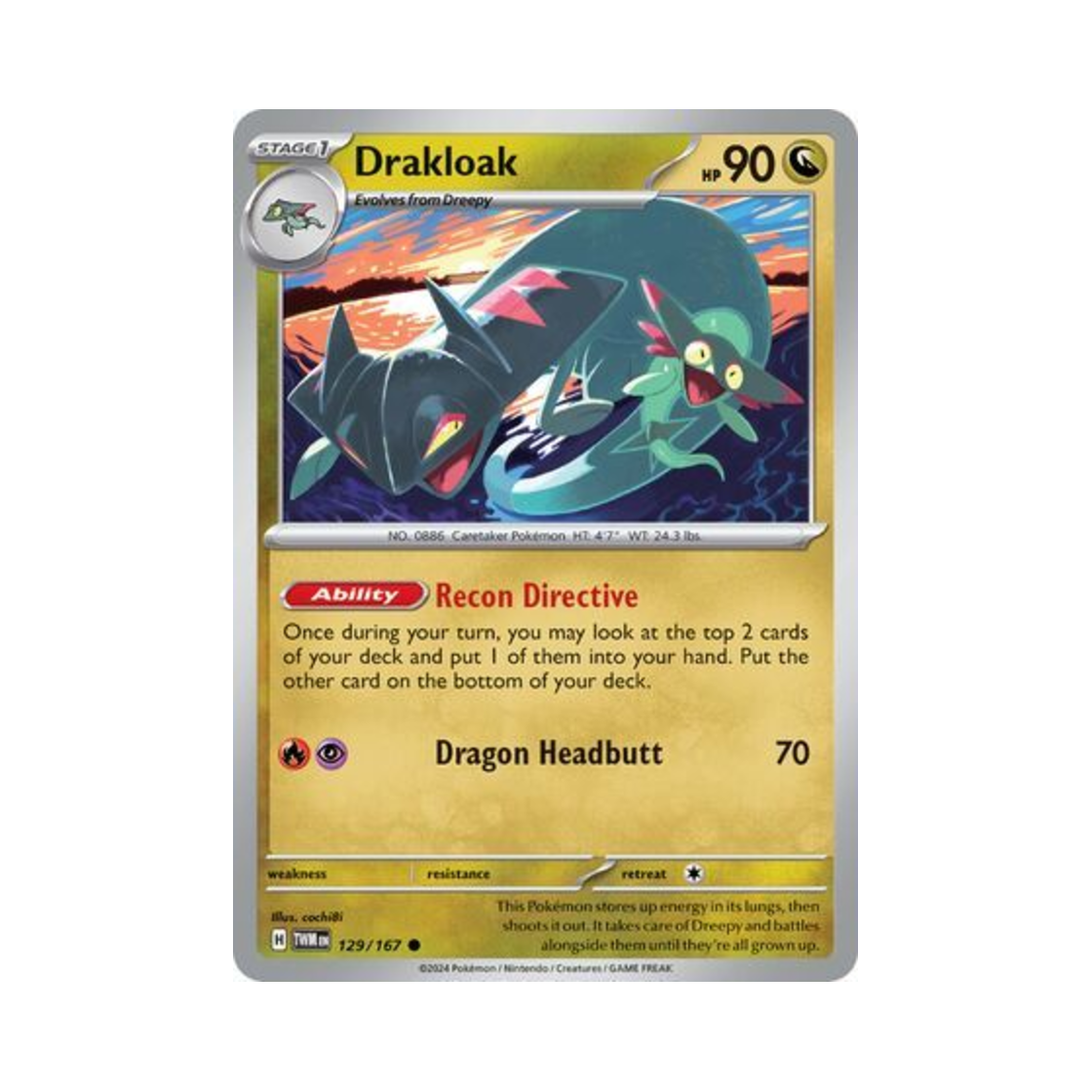포켓몬 TCG 드래런치 C 트와일라잇 마스커레이드 (영문판)(Pokemon TCG Drakloak C Twilight Masquerade (English Ver.)) - 1