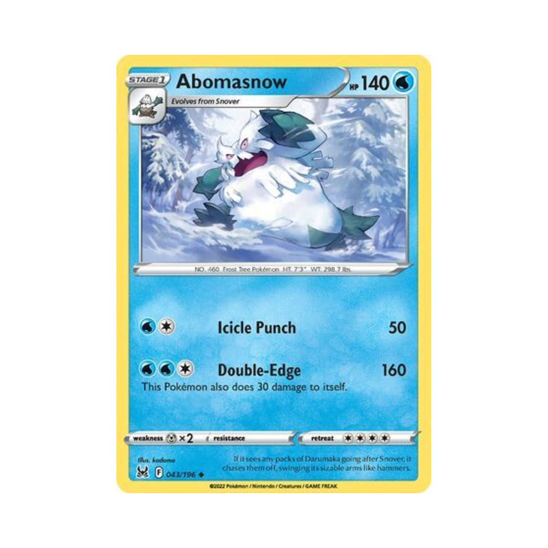 포켓몬 TCG 눈설왕 U 로스트 오리진 (영문판)(Pokemon TCG Abomasnow U Lost Origin (English Ver.)) - 1