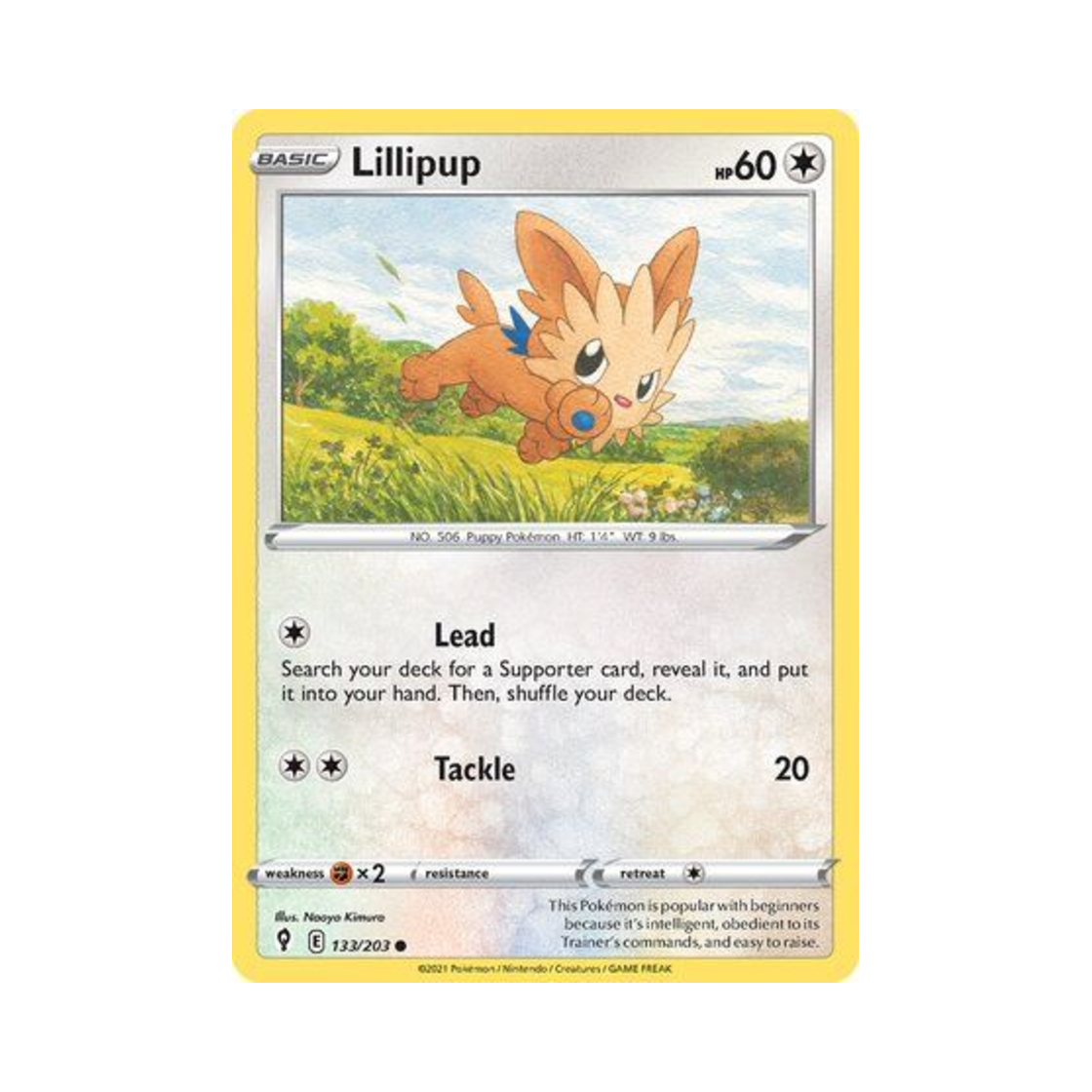 포켓몬 TCG 요테리 C 이볼빙 스카이즈 (영문판)(Pokemon TCG Lillipup C Evolving Skies (English Ver.)) - 1