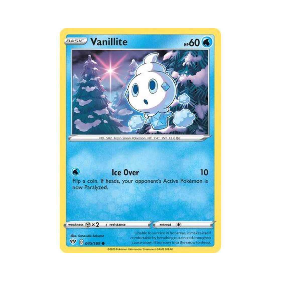 포켓몬 TCG 바닐프티 C 다크니스 어블레이즈 (영문판)(Pokemon TCG Vanillite C Darkness Ablaze (English Ver.))