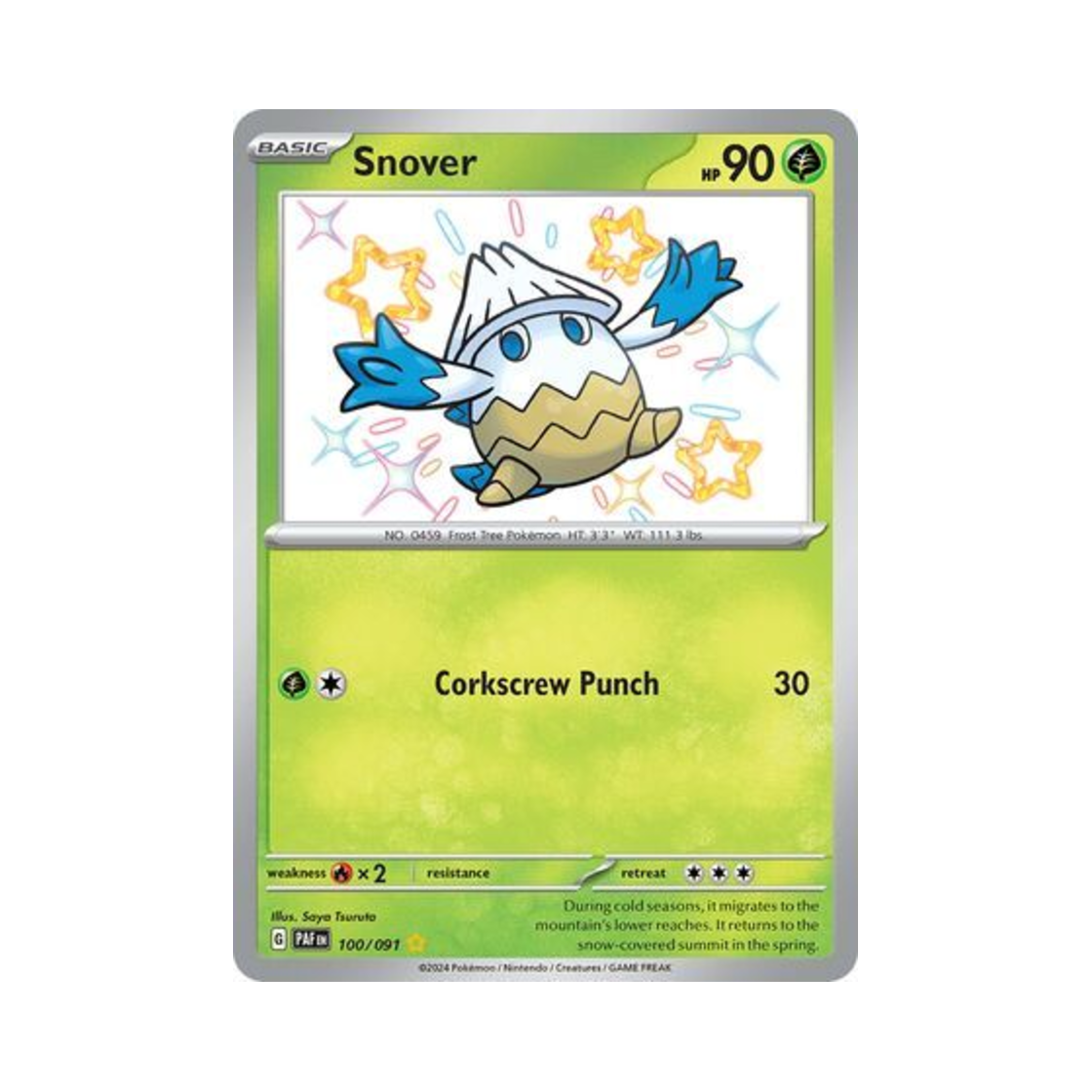 포켓몬 TCG 눈쓰개 SR 팔데아 페이트 (영문판)(Pokemon TCG Snover SR Paldean Fates (English Ver.))