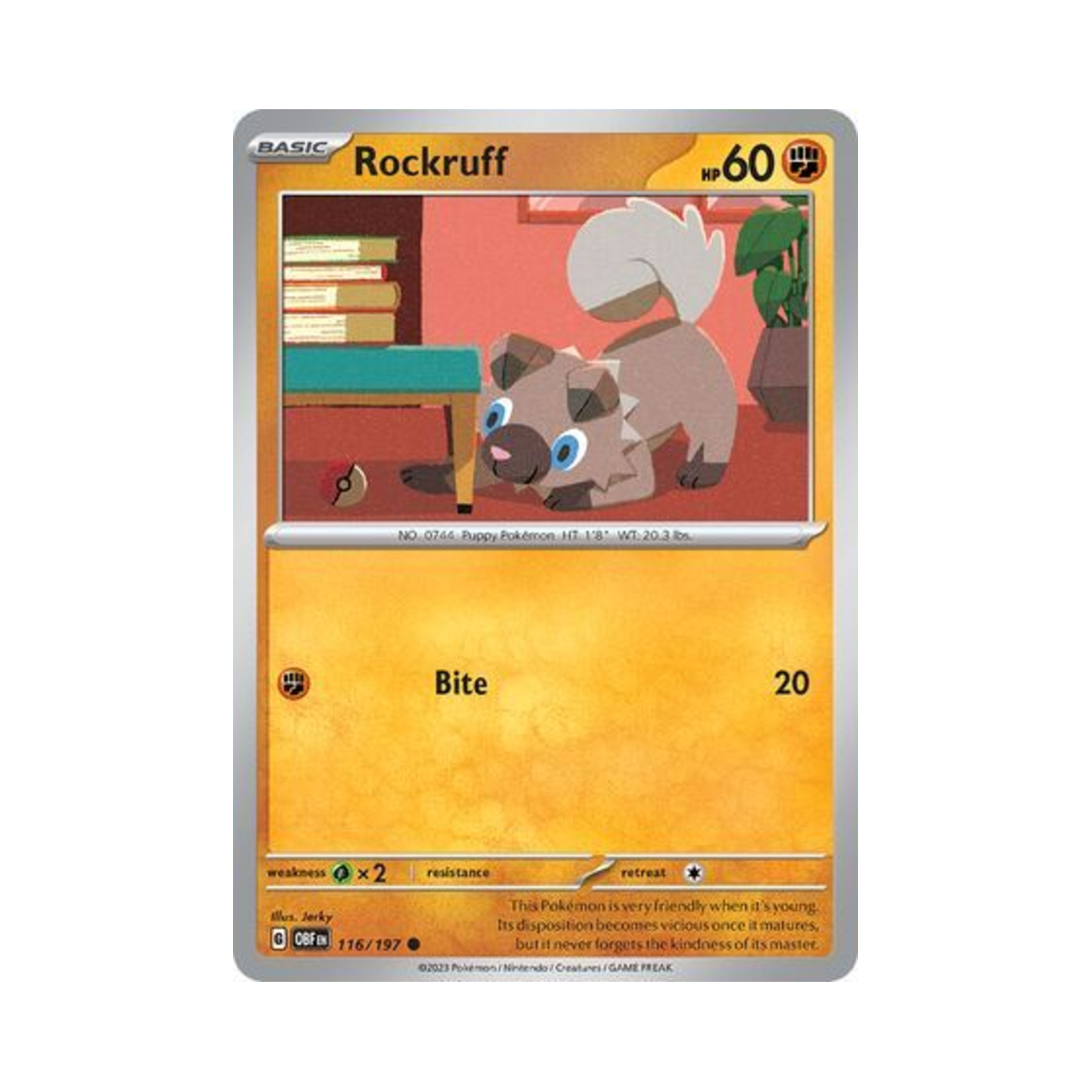 포켓몬 TCG 암멍이 C 옵시디언 플레임즈 (영문판)(Pokemon TCG Rockruff C Obsidian Flames (English Ver.)) - 1