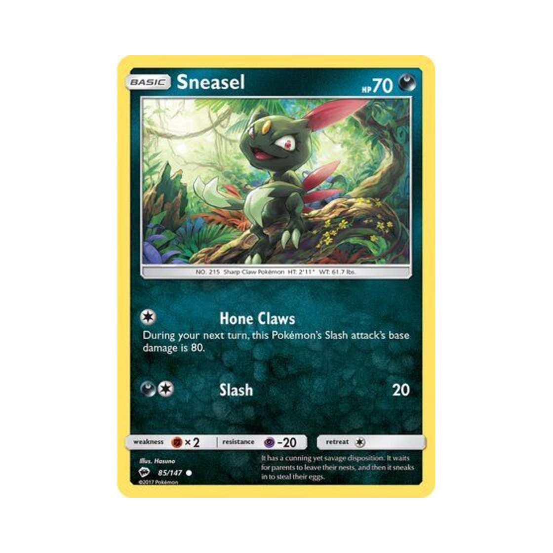 포켓몬 TCG 포푸니 C 버닝 쉐도우 (영문판)(Pokemon TCG Sneasel C Burning Shadows (English Ver.)) - 1