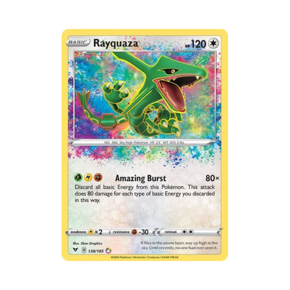 VIV138/185 Pokemon TCG Rayquaza AR Vivid Voltage (English Ver.)