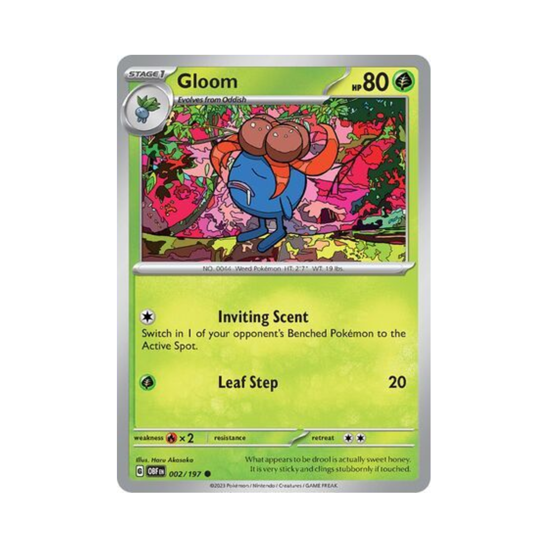 포켓몬 TCG 냄새꼬 C 옵시디언 플레임즈 (영문판)(Pokemon TCG Gloom C Obsidian Flames (English Ver.))