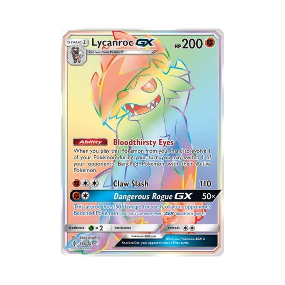 포켓몬 TCG 루가루암 GX RR 가디언스 라이징 (영문판)(Pokemon TCG Lycanroc GX RR Guardians Rising (English Ver.)) - 1