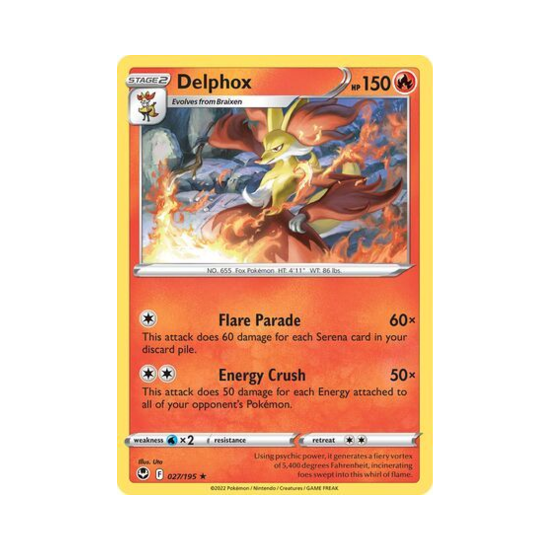 포켓몬 TCG 마폭시 R 실버 템페스트 (영문판)(Pokemon TCG Delphox R Silver Tempest (English Ver.)) - 1