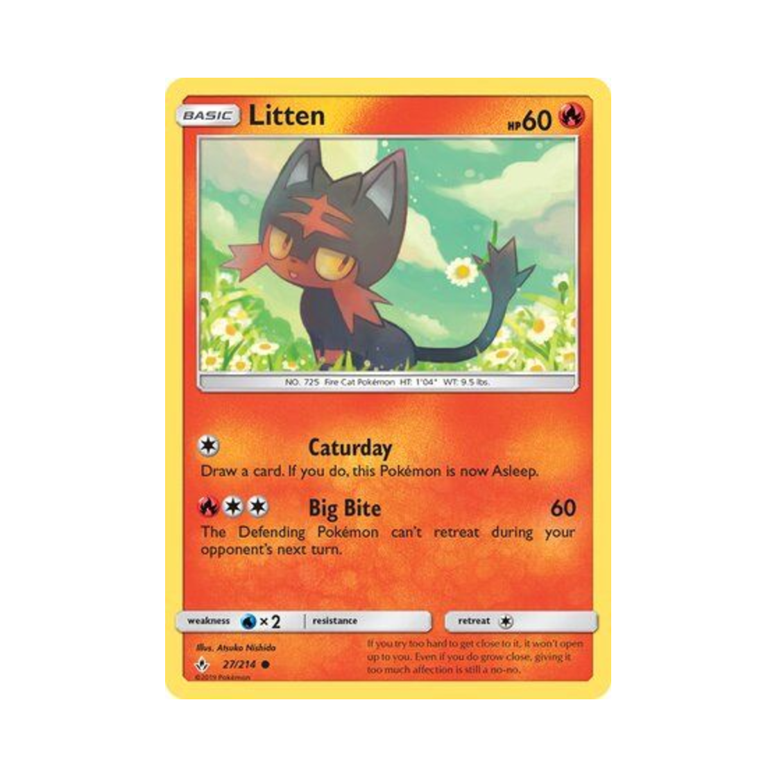 포켓몬 TCG 냐오불 C 언브로큰 본즈 (영문판)(Pokemon TCG Litten C Unbroken Bonds (English Ver.))