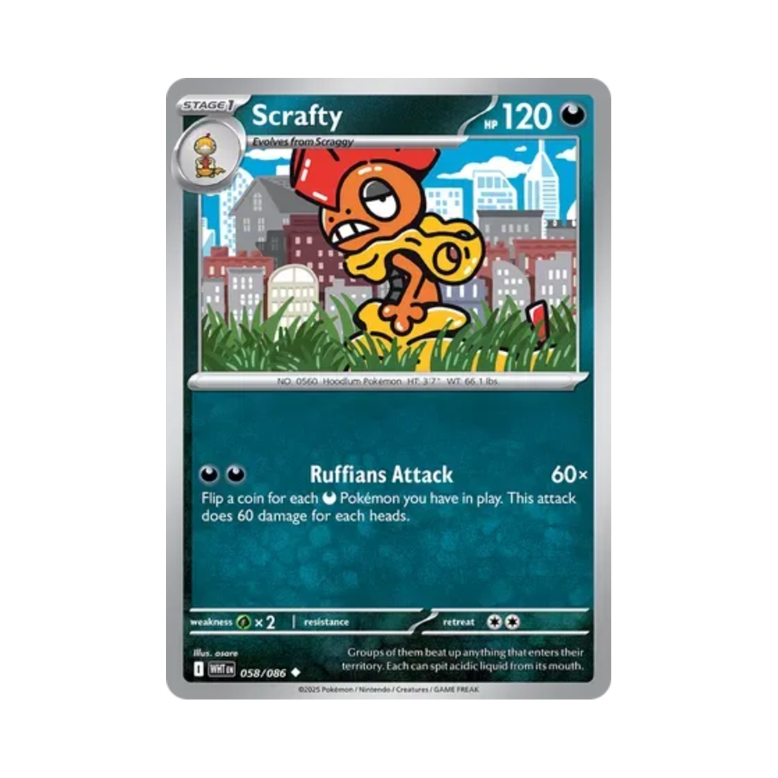 포켓몬 TCG 곤율거니 U 화이트플레어 (영문판)(Pokemon TCG Scrafty U White Flare (English Ver.)) - 1