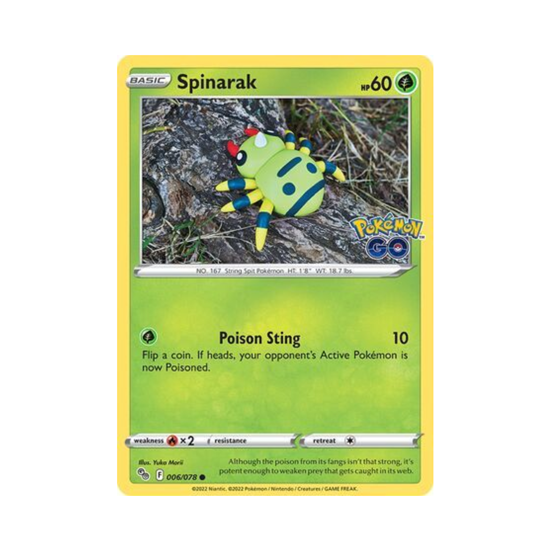 PGO006/078 Pokemon TCG Spinarak C Pokemon GO (English Ver.)
