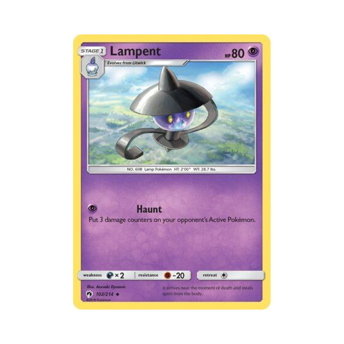 포켓몬 TCG 램프라 U 로스트 썬더 (영문판)(Pokemon TCG Lampent U Lost Thunder (English Ver.)) - 1