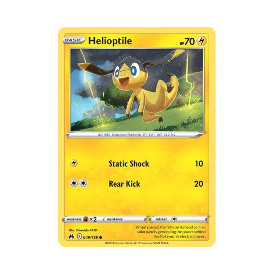 포켓몬 TCG 목도리키텔 C 크라운 제니스 (영문판)(Pokemon TCG Helioptile C Crown Zenith (English Ver.))