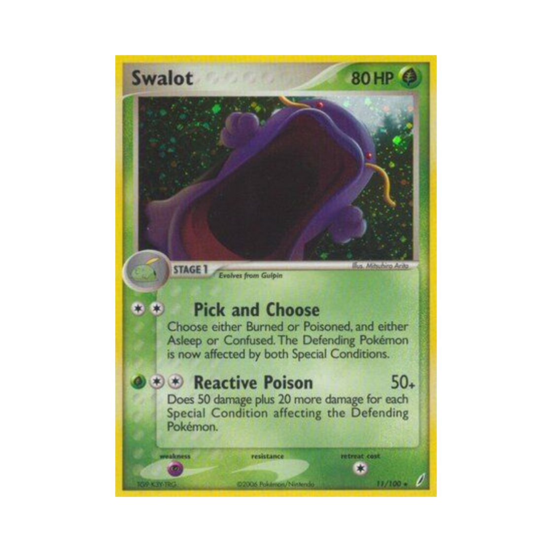 포켓몬 TCG 꿀꺽몬 RH EX 크리스탈 가디언스 (영문판)(Pokemon TCG Swalot RH EX Crystal Guardians (English Ver.)) - 1