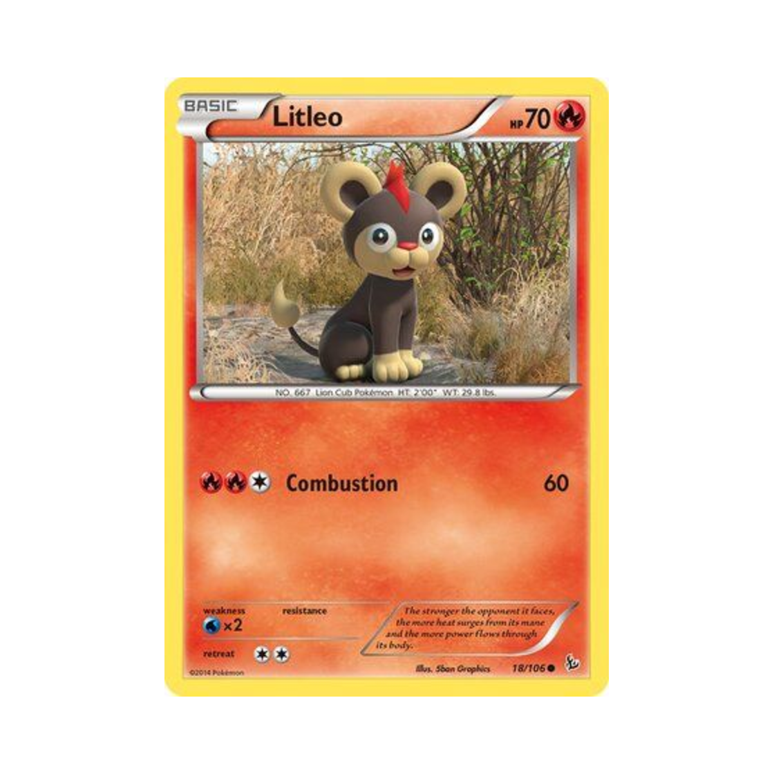 포켓몬 TCG 레오꼬 C 플래시파이어 (영문판)(Pokemon TCG Litleo C Flashfire (English Ver.))