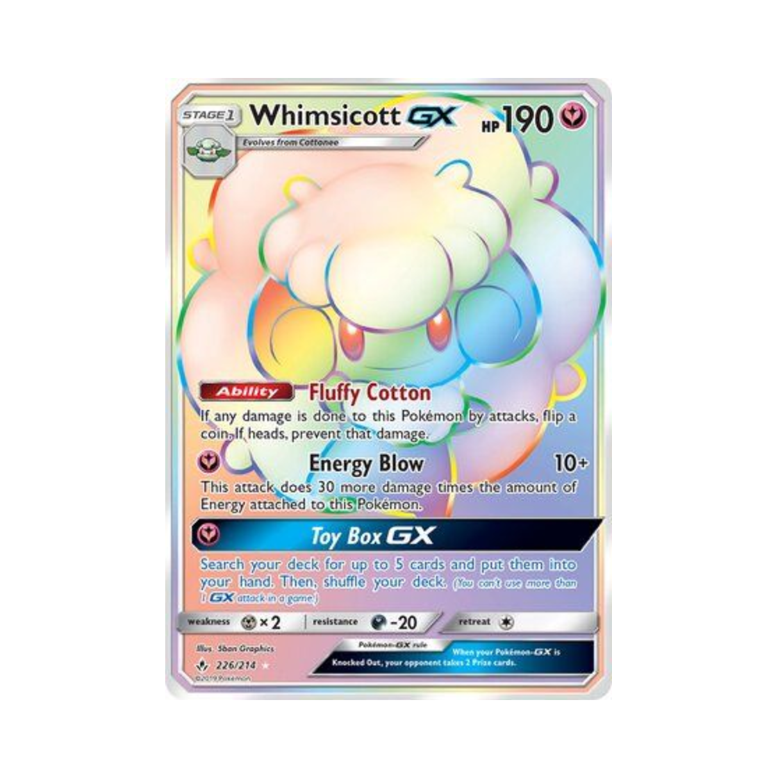 포켓몬 TCG 엘풍 GX RR 언브로큰 본즈 (영문판)(Pokemon TCG Whimsicott GX RR Unbroken Bonds (English Ver.)) - 1