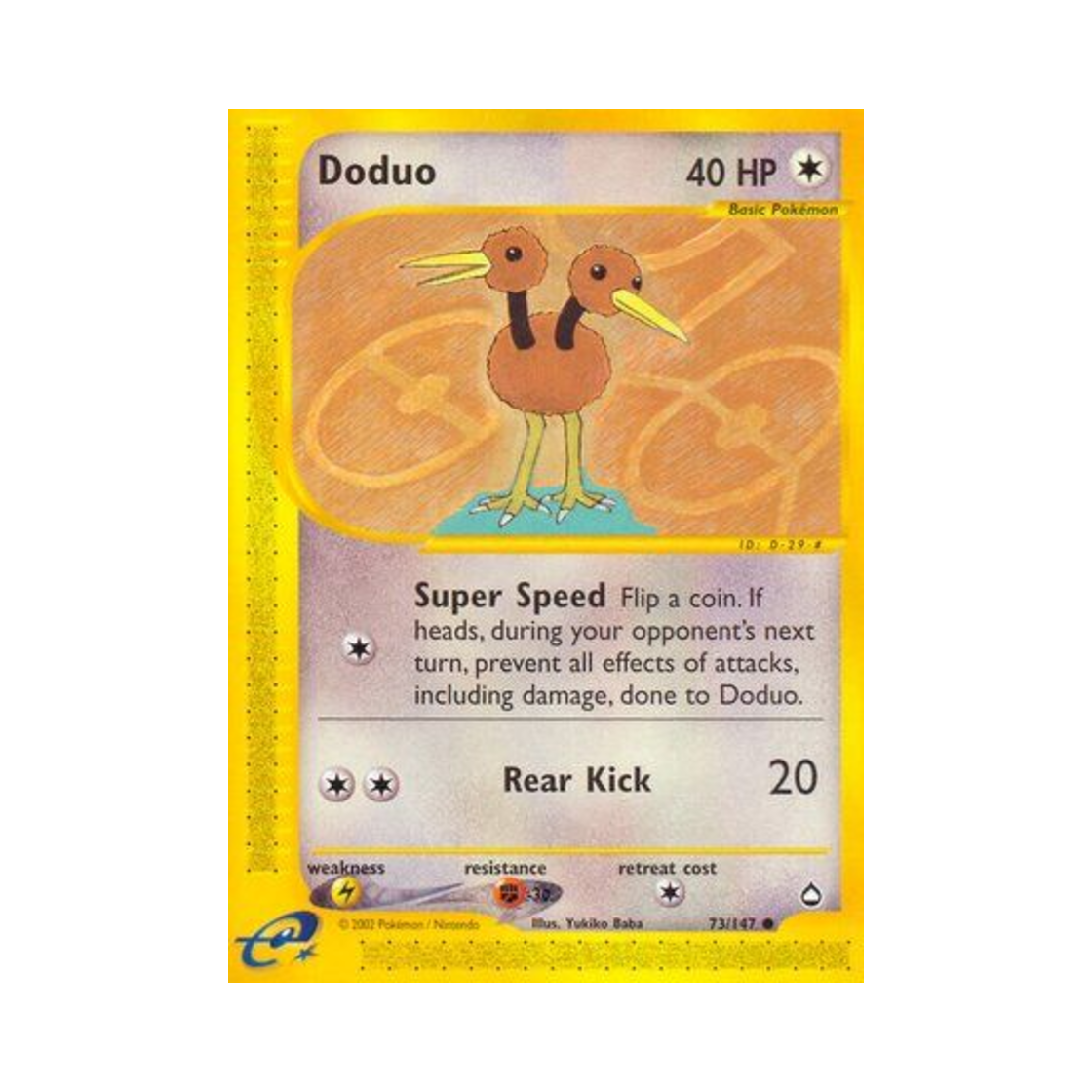 포켓몬 TCG 두두 C 아쿠아폴리스 (영문판)(Pokemon TCG Doduo C Aquapolis (English Ver.))