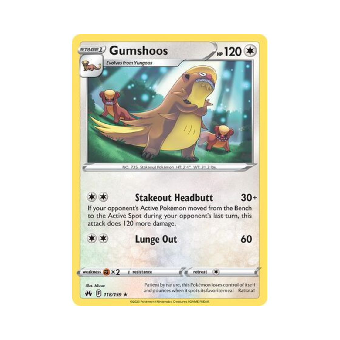 포켓몬 TCG 형사구스 R 크라운 제니스 (영문판)(Pokemon TCG Gumshoos R Crown Zenith (English Ver.)) - 1