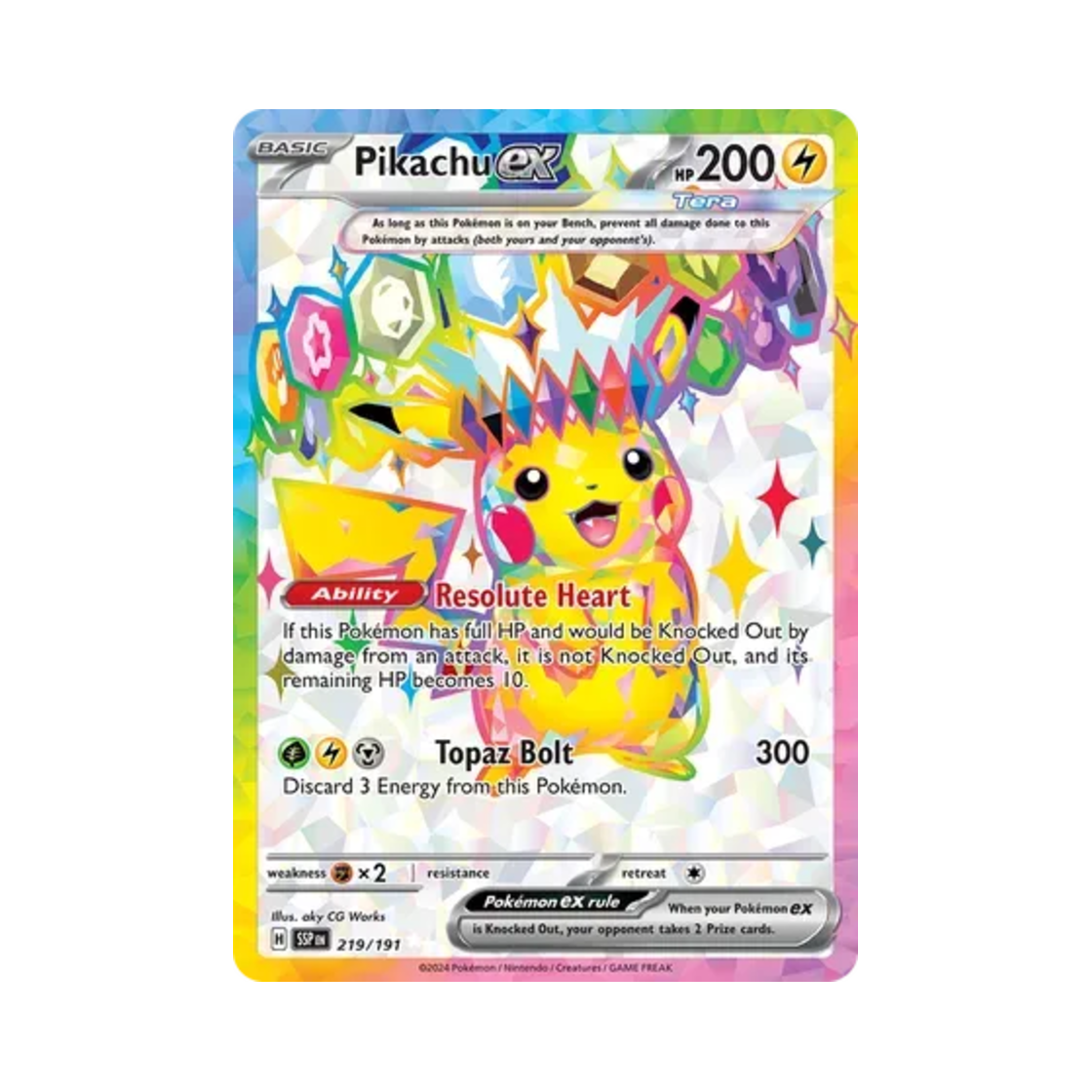 포켓몬 TCG 피카츄 ex UR 서징 스파크 (영문판)(Pokemon TCG Pikachu ex UR Surging Sparks (English Ver.))