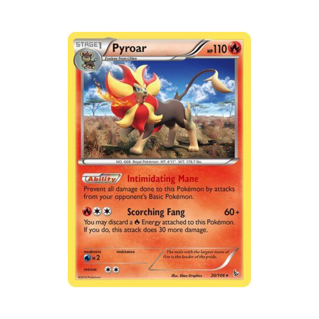 포켓몬 TCG 화염레오 RH 플래시파이어 (영문판)(Pokemon TCG Pyroar RH Flashfire (English Ver.))