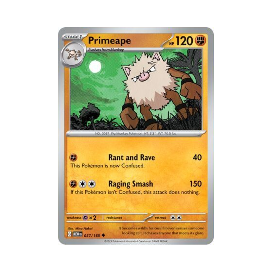 포켓몬 TCG 성원숭 U 스칼렛 & 바이올렛 151 (영문판)(Pokemon TCG Primeape U Scarlet & Violet 151 (English Ver.)) - 1