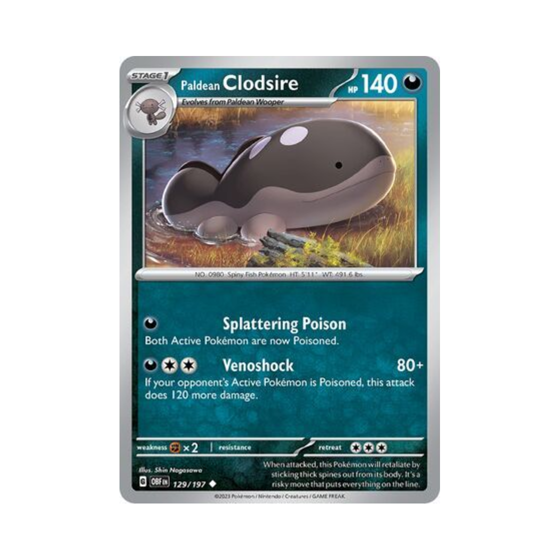 포켓몬 TCG 팔데아 토오 U 옵시디언 플레임즈 (영문판)(Pokemon TCG Paldean Clodsire U Obsidian Flames (English Ver.)) - 1