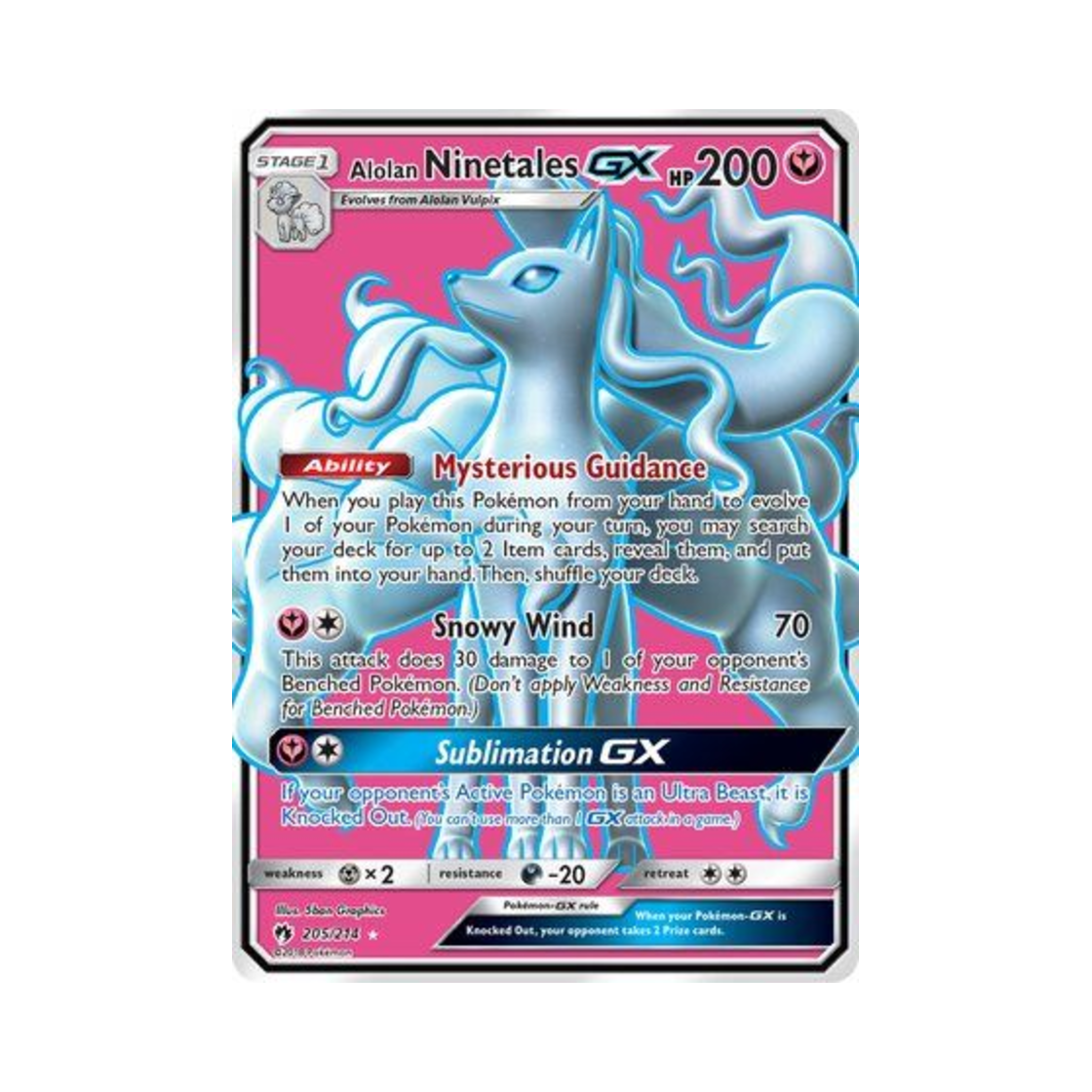 포켓몬 TCG 알로라 나인테일 GX RU 로스트 썬더 (영문판)(Pokemon TCG Alolan Ninetales GX RU Lost Thunder (English Ver.)) - 1