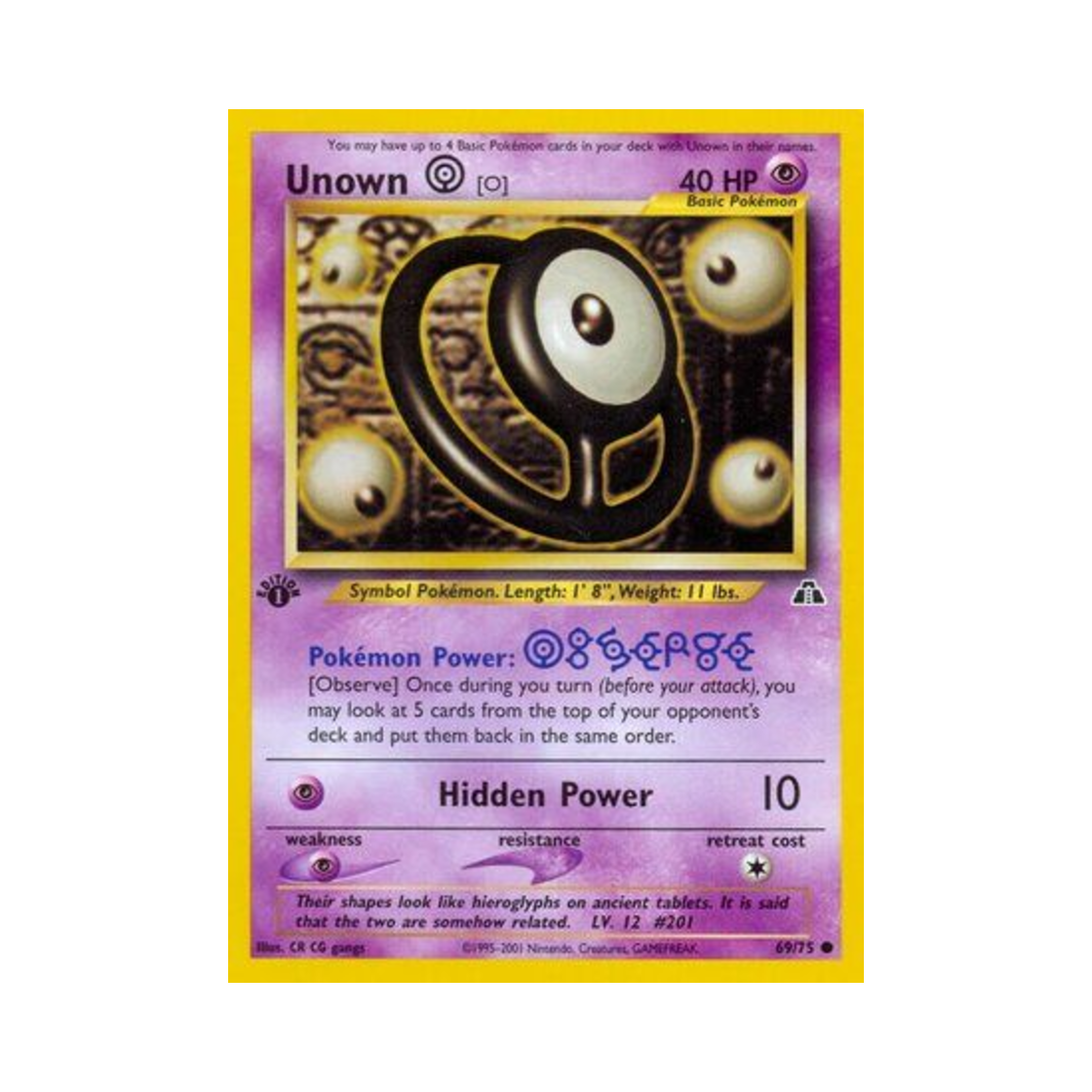 포켓몬 TCG 안농 O C 네오 디스커버리 (영문판)(Pokemon TCG Unown O C Neo Discovery (English Ver.)) - 1