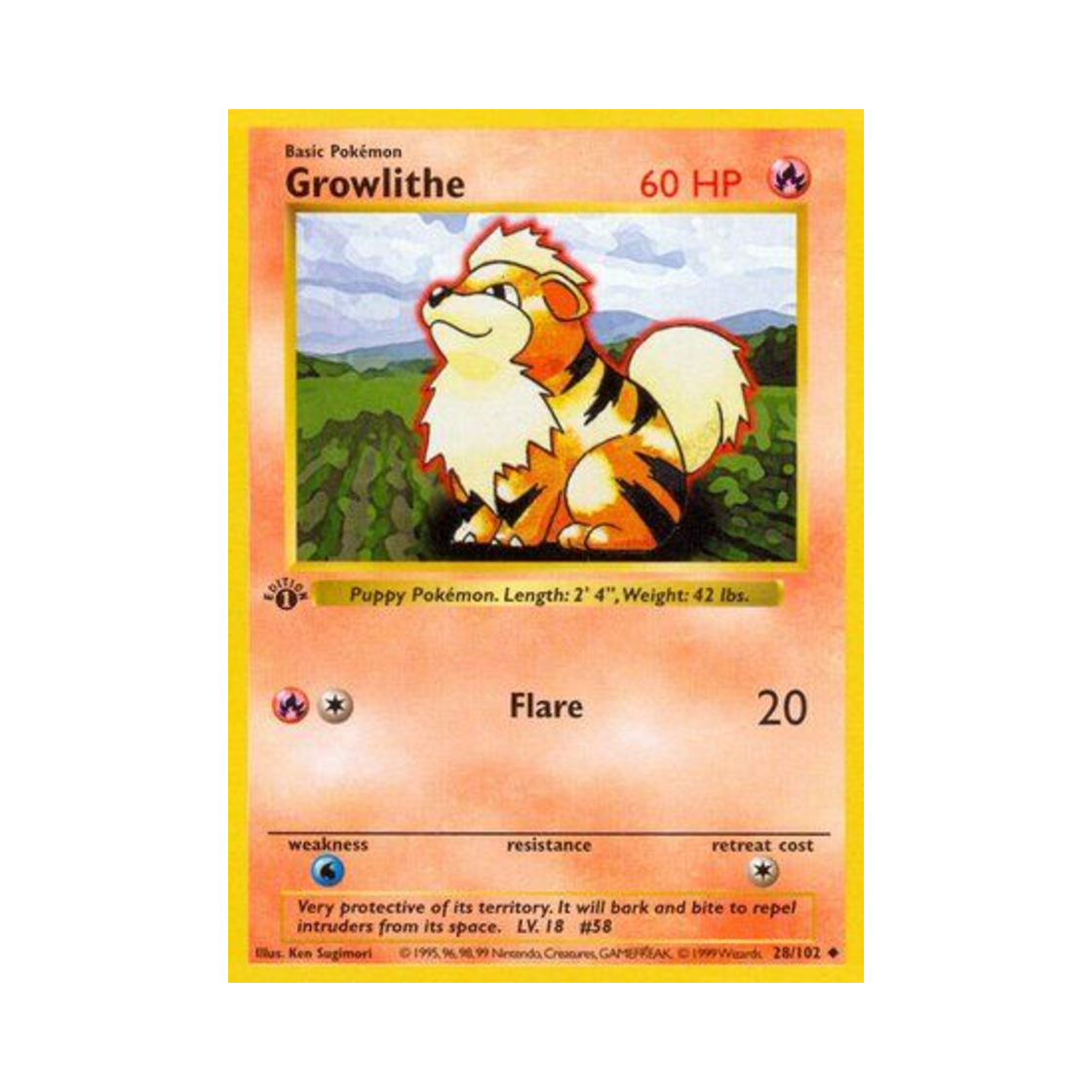 포켓몬 TCG 가디 U 베이스 세트 (영문판)(Pokemon TCG Growlithe U Base Set (English Ver.)) - 1