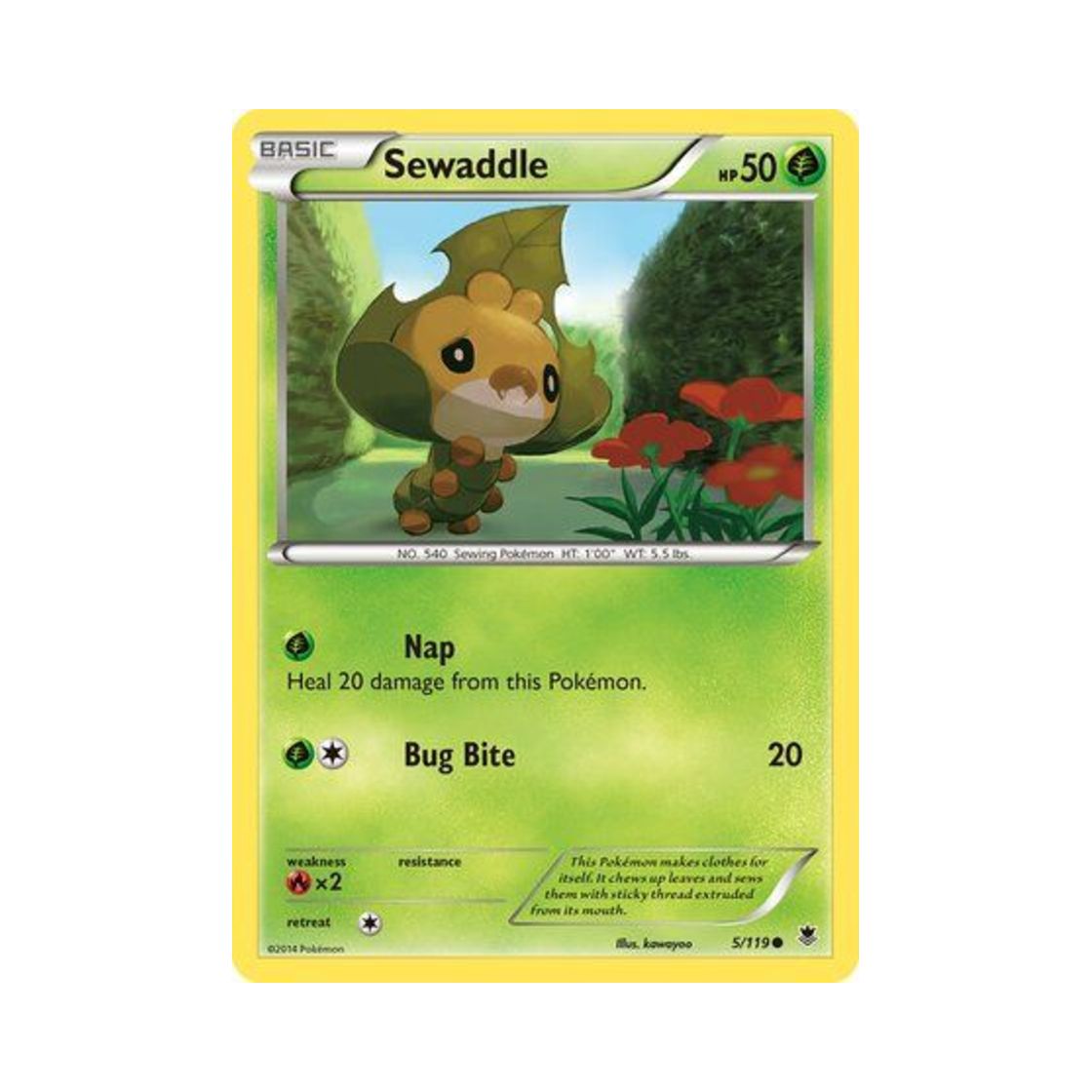 포켓몬 TCG 두르보 C 팬텀 포스 (영문판)(Pokemon TCG Sewaddle C Phantom Forces (English Ver.))