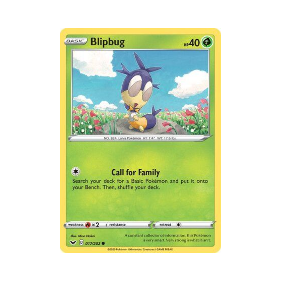 포켓몬 TCG 두루지벌레 C 소드 & 실드 (영문판)(Pokemon TCG Blipbug C Sword & Shield (English Ver.))