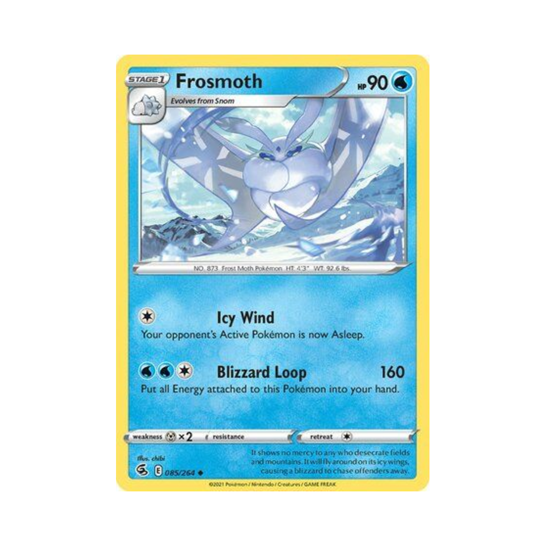 포켓몬 TCG 모스노우 U 퓨전 스트라이크 (영문판)(Pokemon TCG Frosmoth U Fusion Strike (English Ver.))