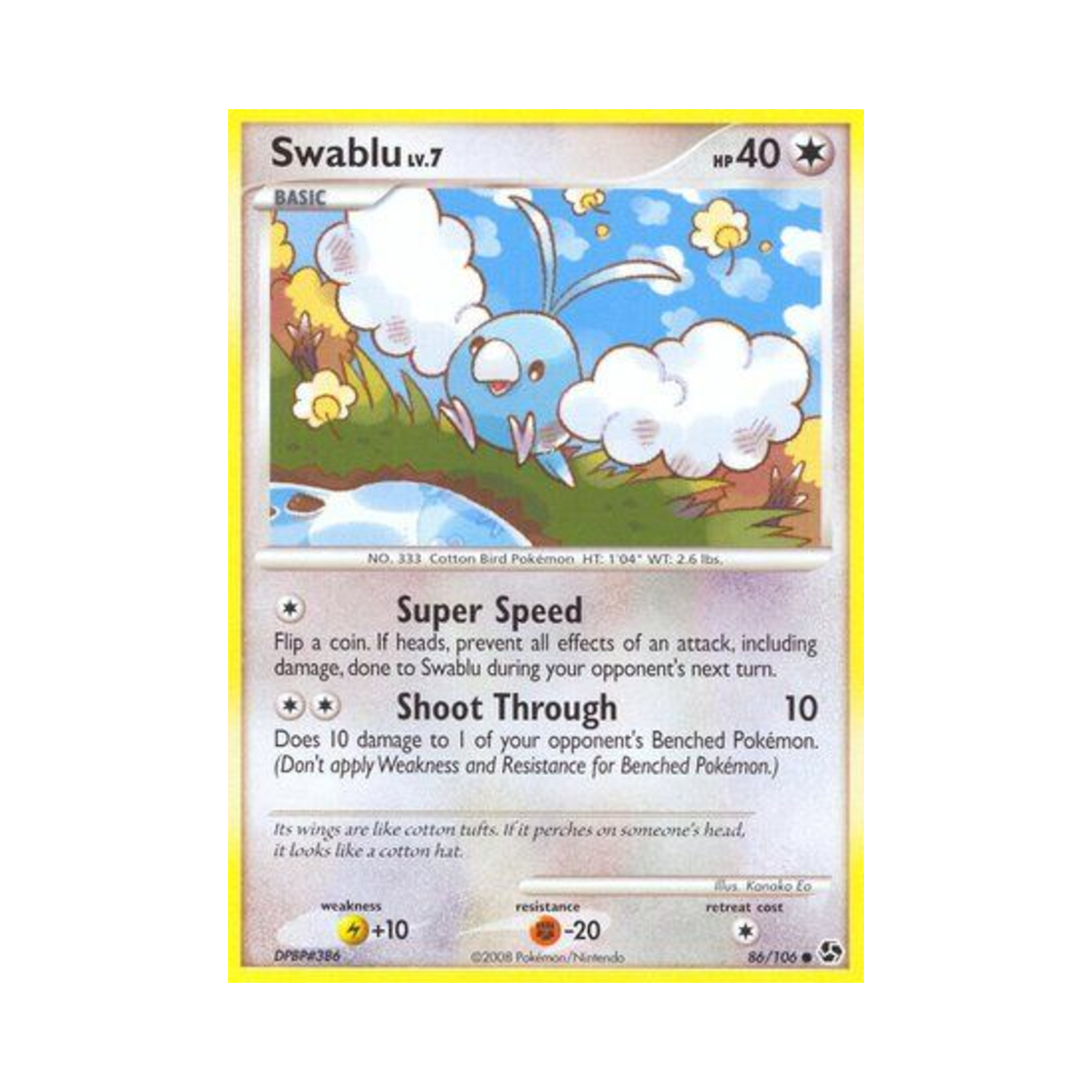 포켓몬 TCG 파비코 C 그레이트 인카운터스 (영문판)(Pokemon TCG Swablu C Great Encounters (English Ver.)) - 1