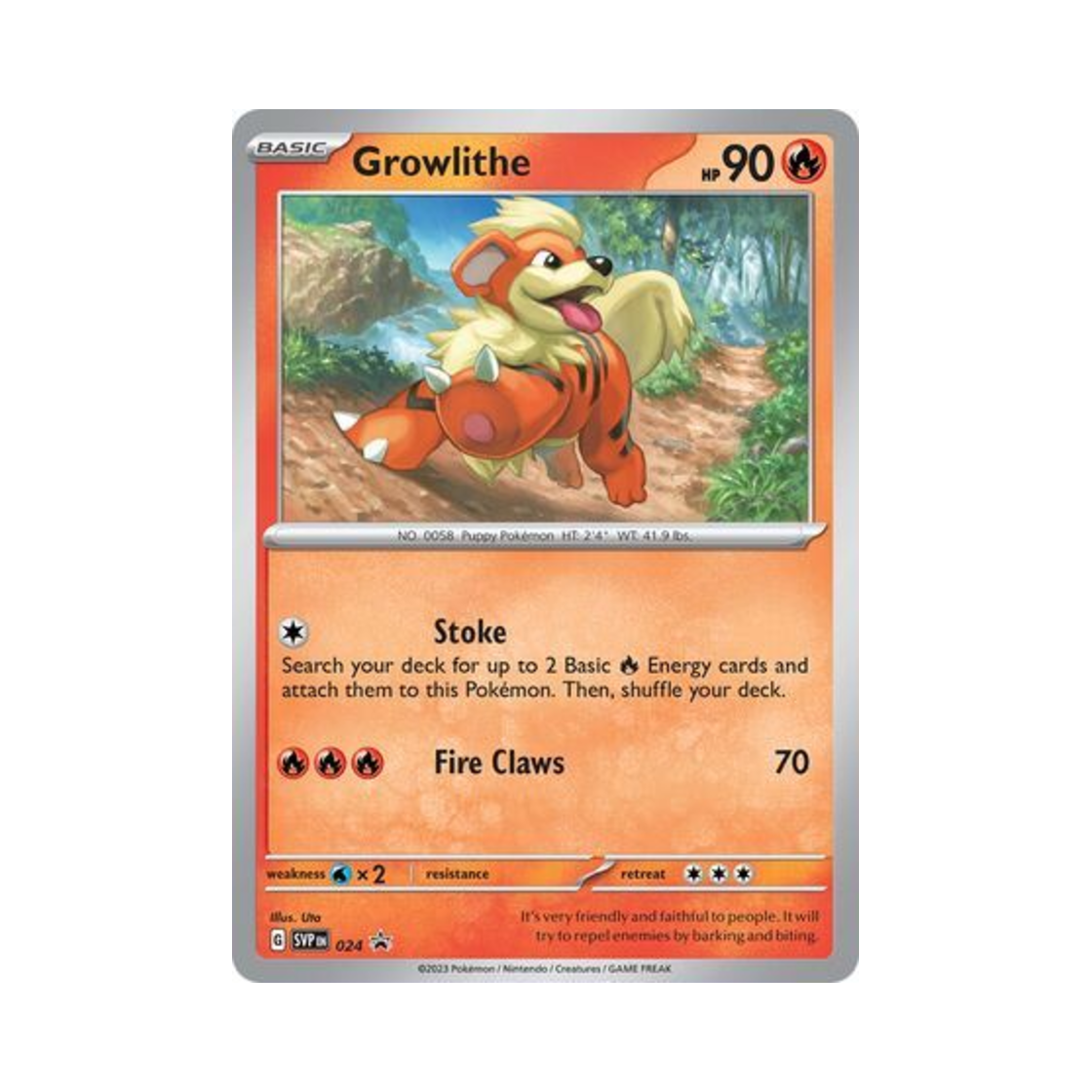 포켓몬 TCG 가디 P 스칼렛 & 바이올렛 프로모 카드 (영문판)(Pokemon TCG Growlithe P Scarlet & Violet Promos (English Ver.)) - 1