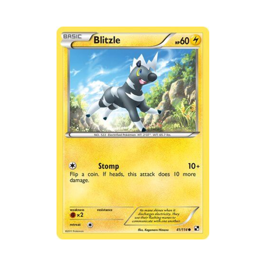 포켓몬 TCG 줄뮤마 C 블랙 & 화이트 (영문판)(Pokemon TCG Blitzle C Black & White (English Ver.))