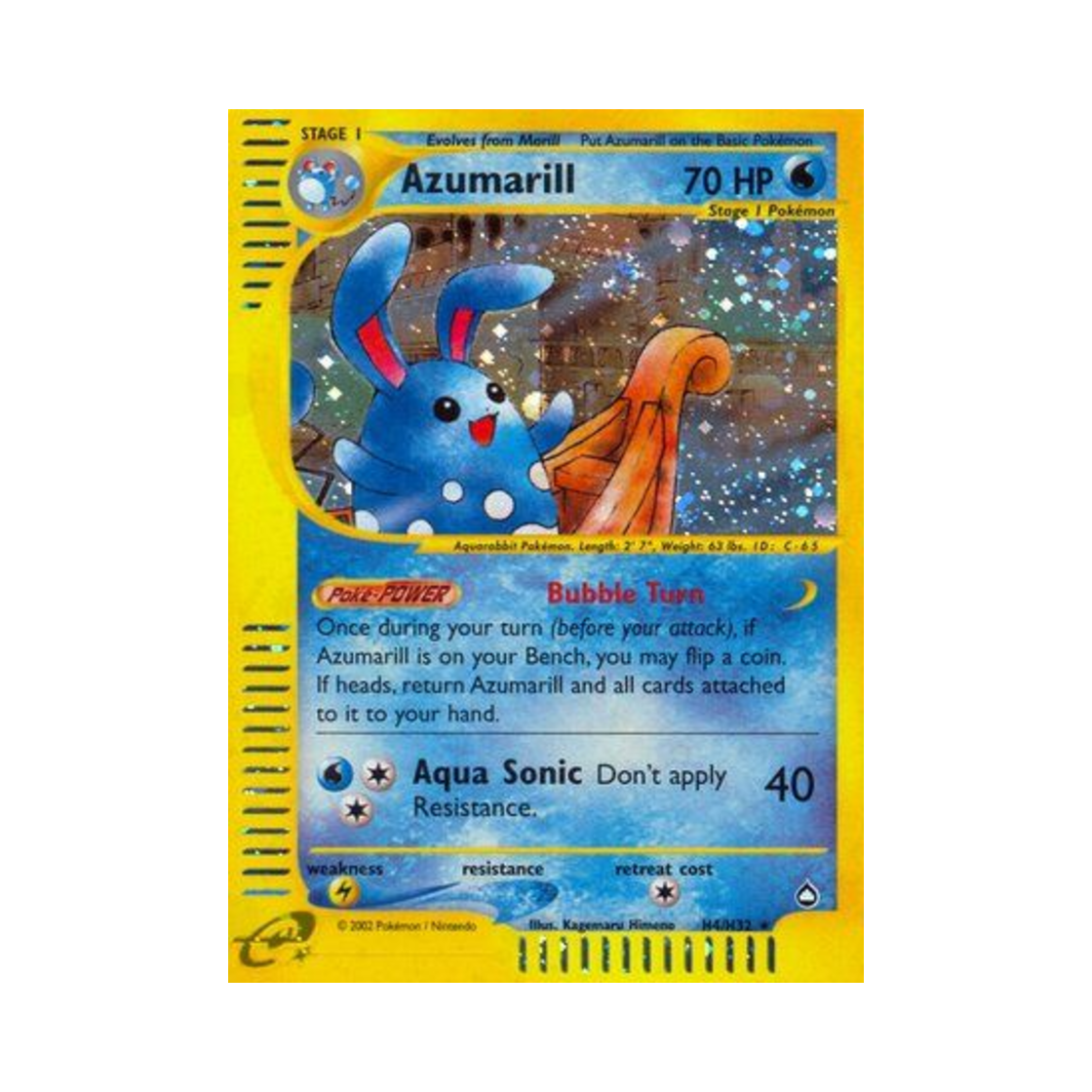 포켓몬 TCG 마릴리 RH 아쿠아폴리스 (영문판)(Pokemon TCG Azumarill RH Aquapolis (English Ver.))