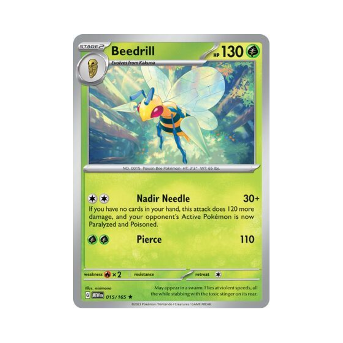 포켓몬 TCG 독침붕 R 스칼렛 & 바이올렛 151 (영문판)(Pokemon TCG Beedrill R Scarlet & Violet 151 (English Ver.)) - 1