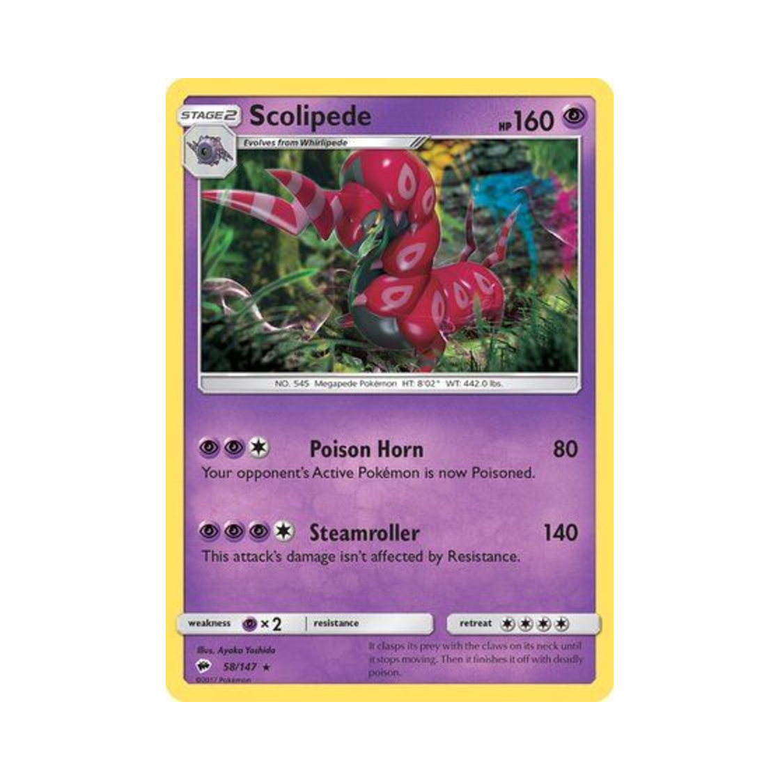 포켓몬 TCG 펜드라 R 버닝 쉐도우 (영문판)(Pokemon TCG Scolipede R Burning Shadows (English Ver.))