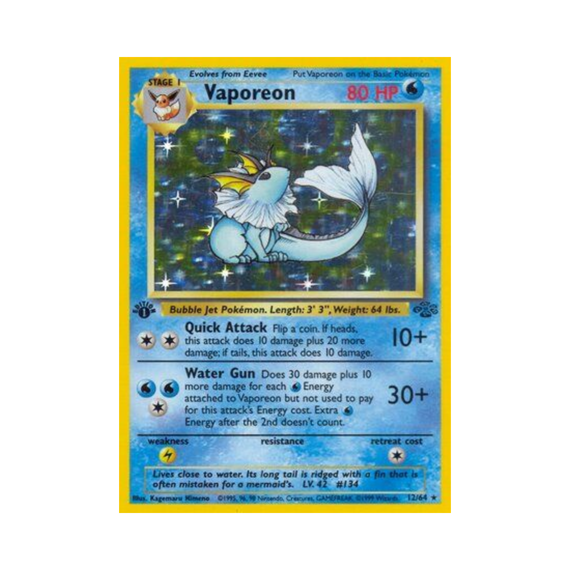 포켓몬 TCG 샤미드 RH 정글 (영문판)(Pokemon TCG Vaporeon RH Jungle (English Ver.)) - 1