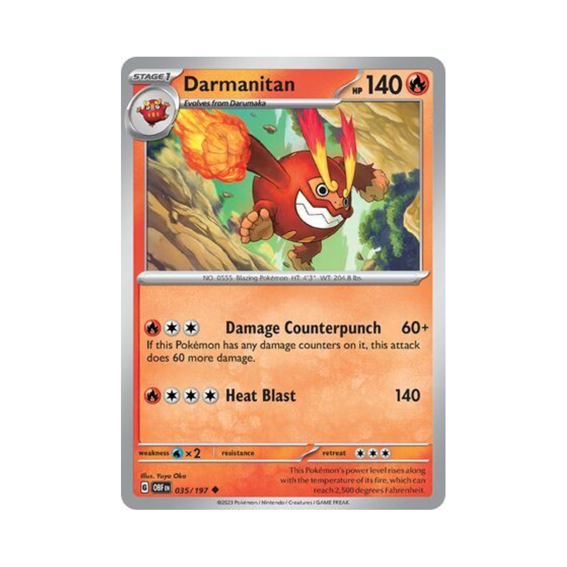 포켓몬 TCG 불비달마 U 옵시디언 플레임즈 (영문판)(Pokemon TCG Darmanitan U Obsidian Flames (English Ver.)) - 1