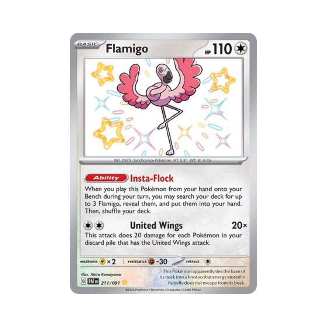 포켓몬 TCG 꼬이밍고 SR 팔데아 페이트 (영문판)(Pokemon TCG Flamigo SR Paldean Fates (English Ver.))