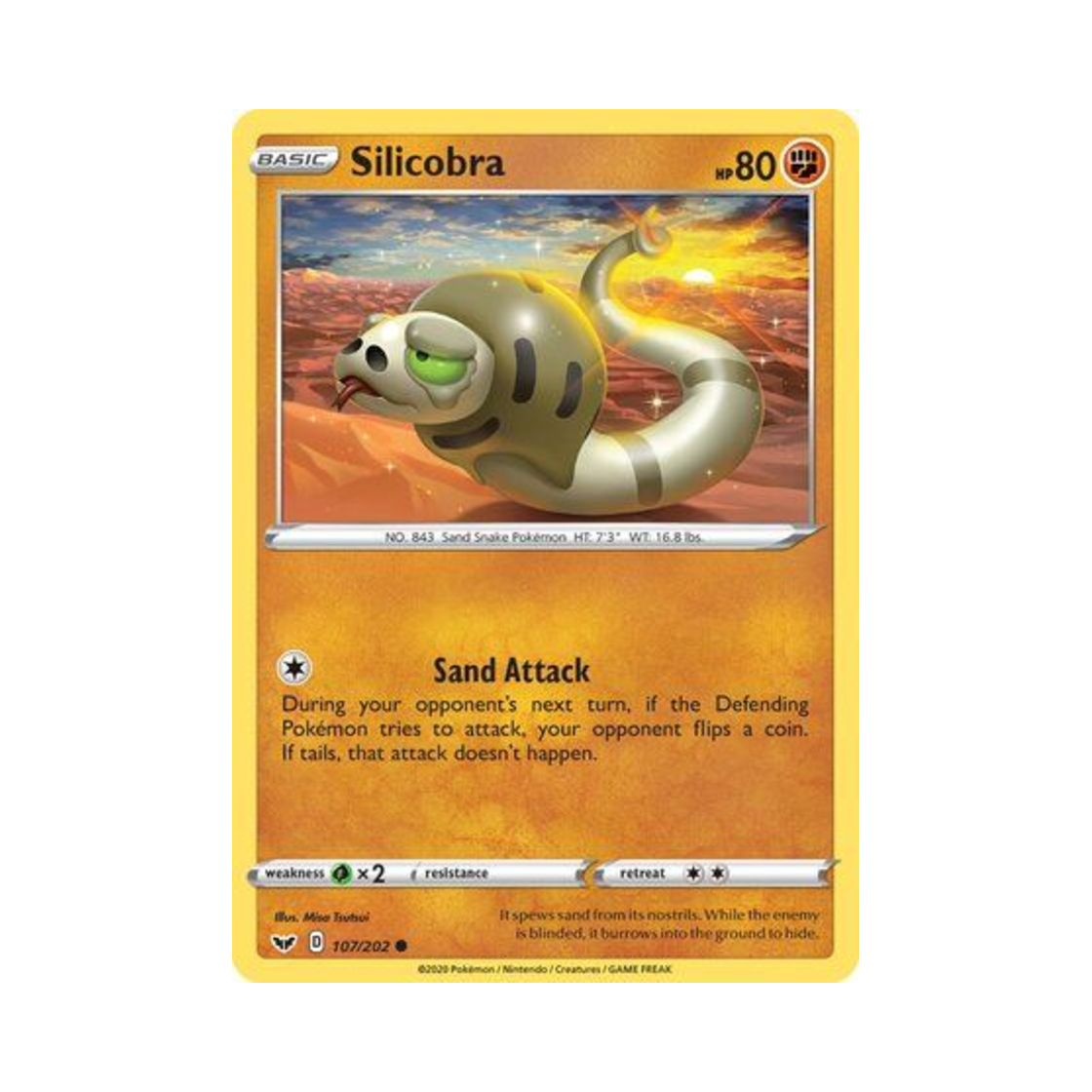 포켓몬 TCG 모래뱀 C 소드 & 실드 (영문판)(Pokemon TCG Silicobra C Sword & Shield (English Ver.)) - 1