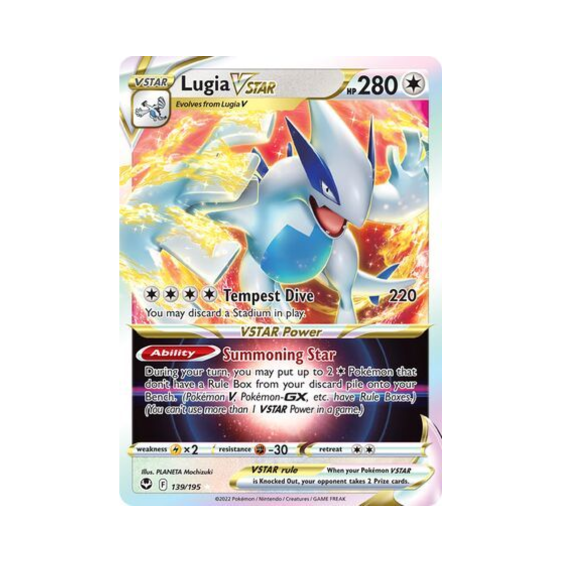 SIT139/195 Pokemon TCG Lugia VSTAR HRV Silver Tempest (English Ver.)